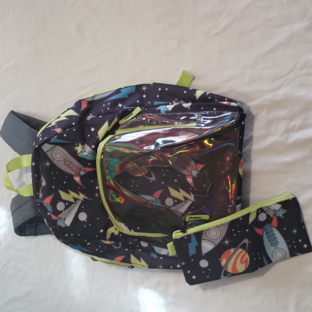 Kids Book Bag Rocket & Planet Design Unknown Manufacturer NWOT never used